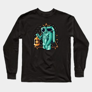 Lost Astronaut with Lantern Long Sleeve T-Shirt